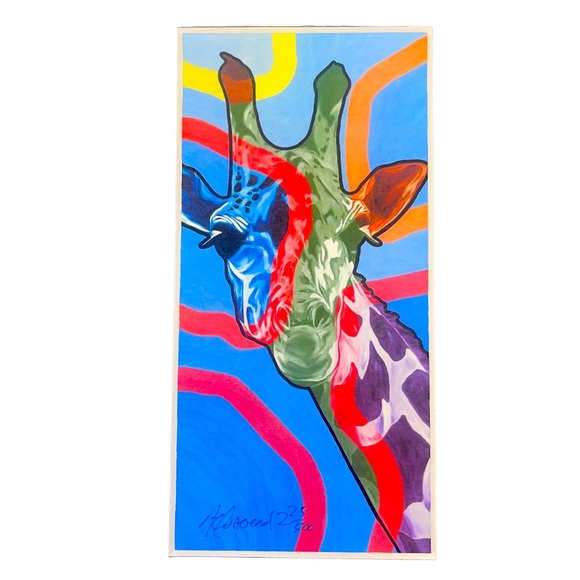 Limited Edition Giraffe Print 5” x 7” 225/500 Zoo Issue Matted Print - Picture 5 of 13